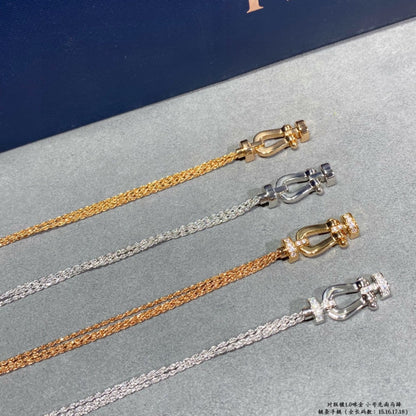 [Elite]FORCE SMALL HORSESHOE  DIAMOND CHAIN ROPE BRACELET