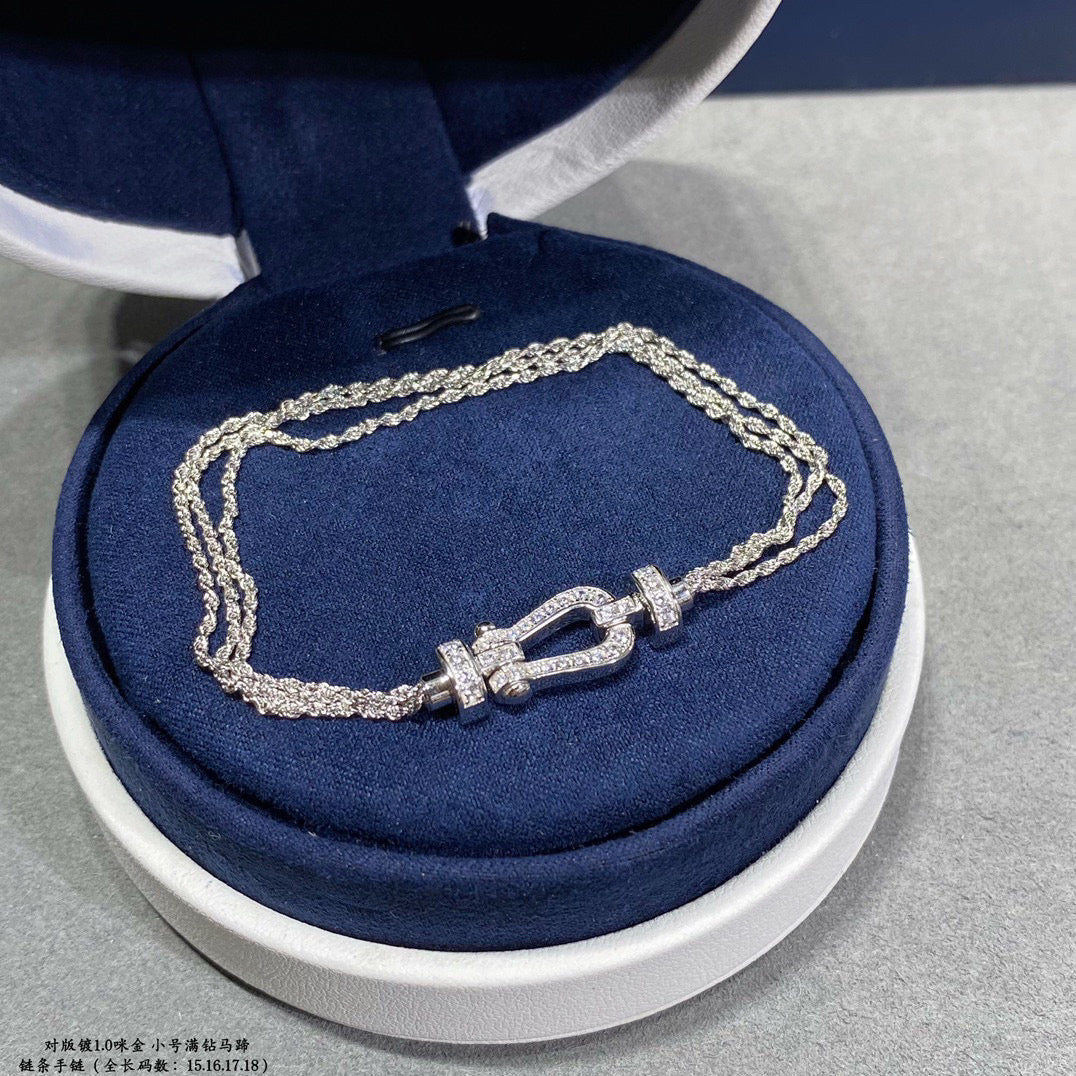 [Elite]FORCE SMALL HORSESHOE  DIAMOND CHAIN ROPE BRACELET