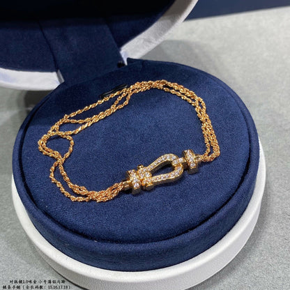 [Elite]FORCE SMALL HORSESHOE  DIAMOND CHAIN ROPE BRACELET
