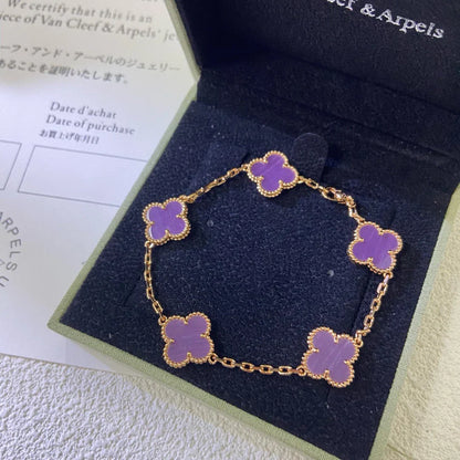 [Elite] CLOVER 5 MOTIF VIOLET BRACELET COLLECTION