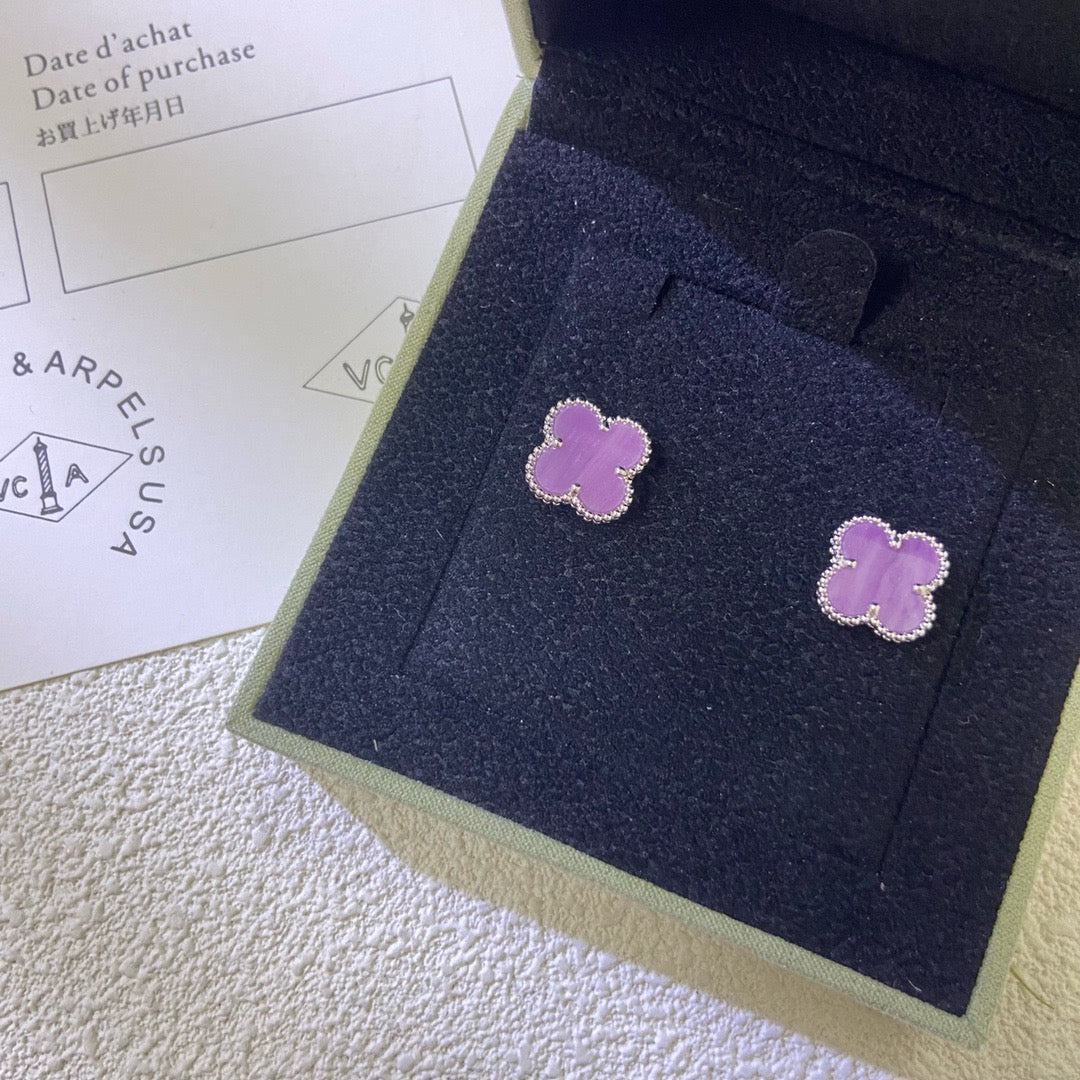 [Elite]CLOVER MINI 9.5MM  PURPLE VIOLET EARRINGS