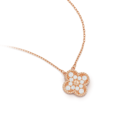 [Elite]CLOVER 15MM DIAMOND SINGLE FLOWER NECKLACE