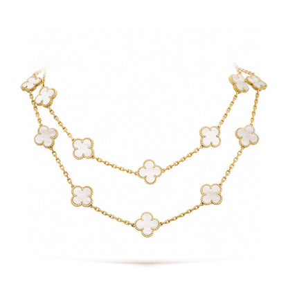 [Elite]CLOVER 20 MOTIFS WHITE MOP NECKLACE