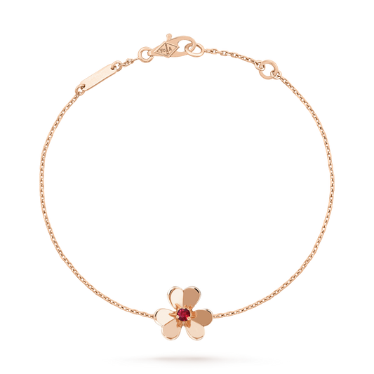 [Elite]FRIVOLE GOLD FLOWER PINK MALACHITE BRACELET