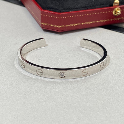 [Elite]LOVE BRACELET 6.1MM 1 DIAMOND OPEN CUFF