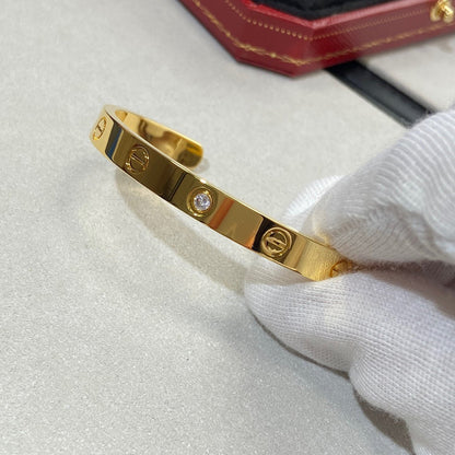 [Elite]LOVE BRACELET 6.1MM 1 DIAMOND OPEN CUFF