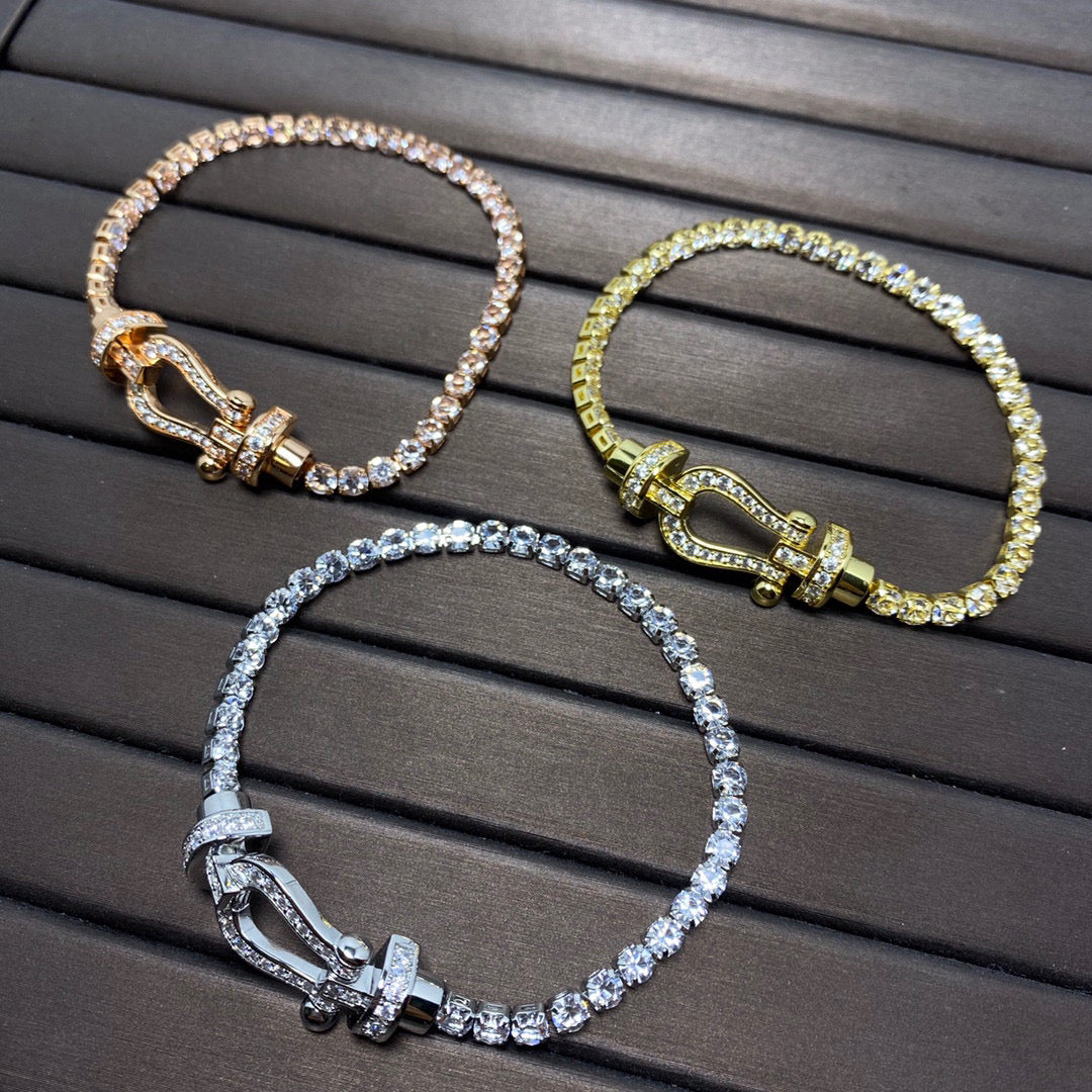 [Elite]FORCE  LARGE HORSESHOE FULL DIAMOND TENNIS BRACELET