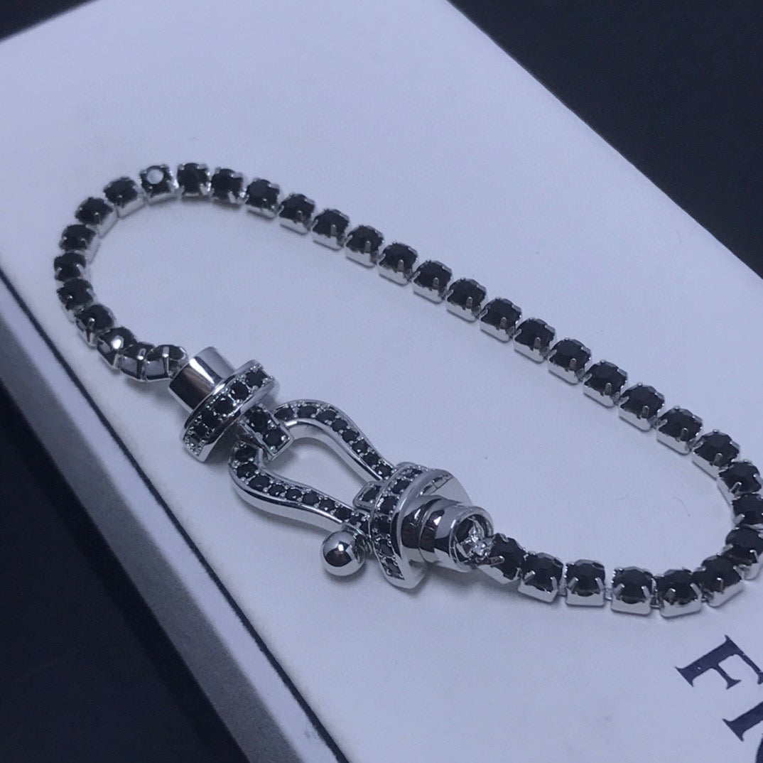 [Elite]FORCE  LARGE HORSESHOE FULL DIAMOND TENNIS BRACELET