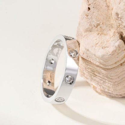 [Elite]LOVE 4MM 8 DIAMOND RING
