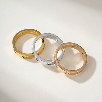 [Elite]LOVE 4MM 8 DIAMOND RING