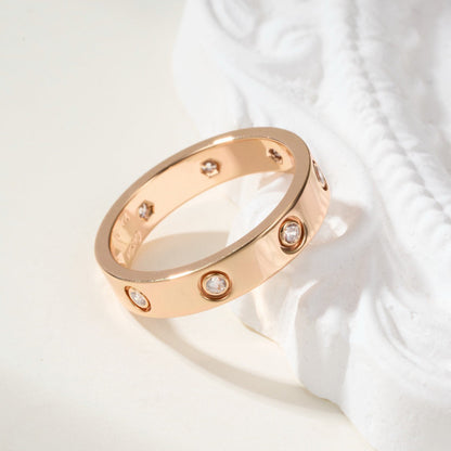 [Elite]LOVE 4MM 8 DIAMOND RING