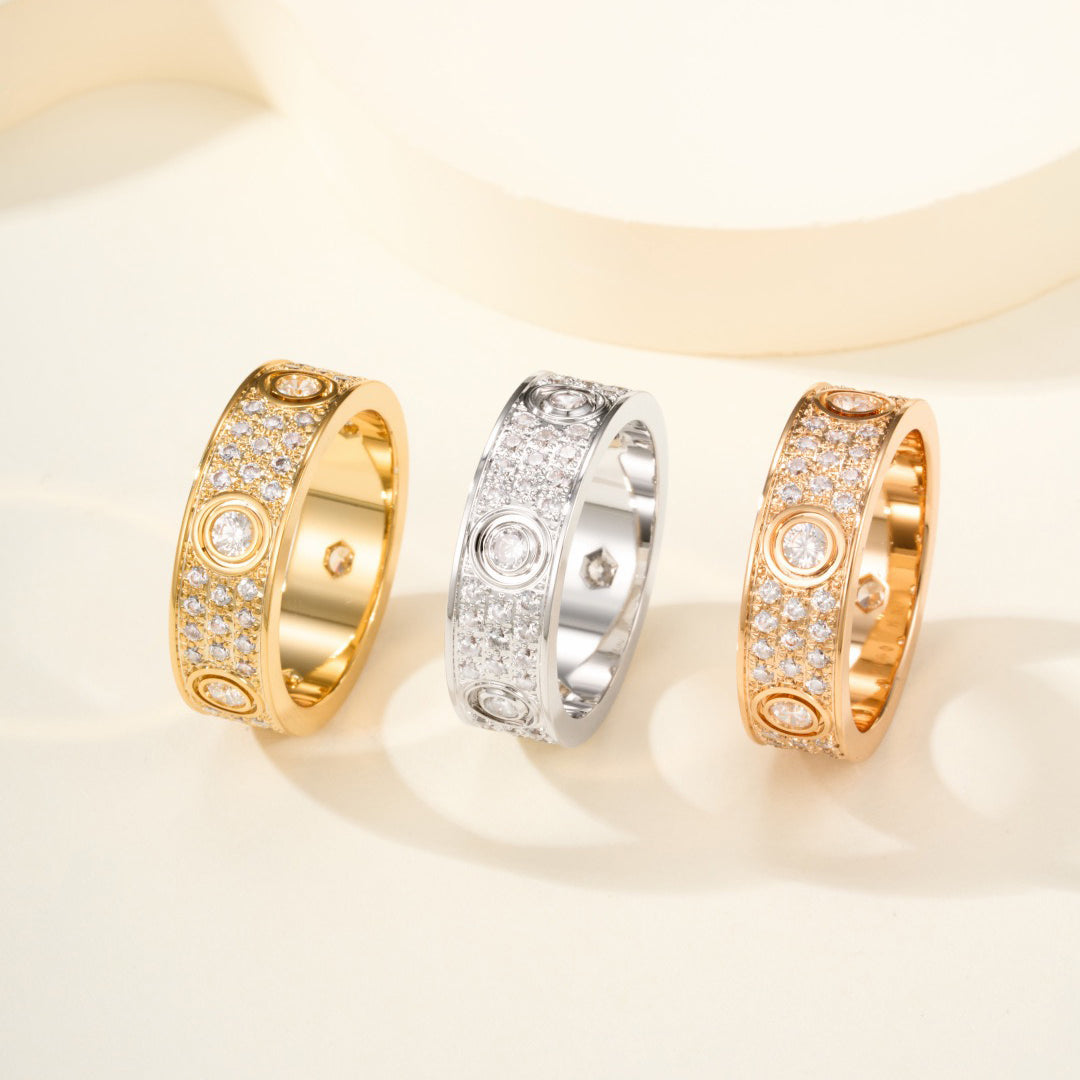 [Elite]LOVE 5.5MM FULL-PAVE 6-DIAMOND RING