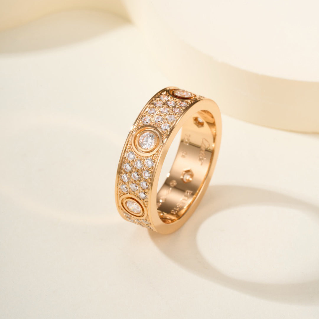 [Elite]LOVE 5.5MM FULL-PAVE 6-DIAMOND RING