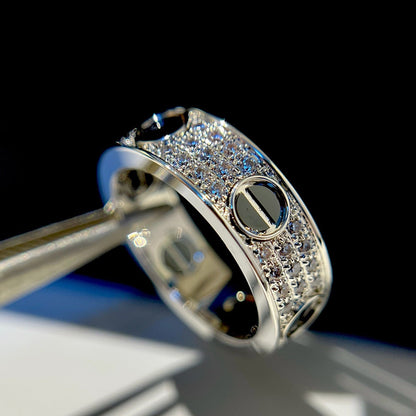 [Elite]LOVE RING 5.5MM DIAMONDS PAVED CERAMIC