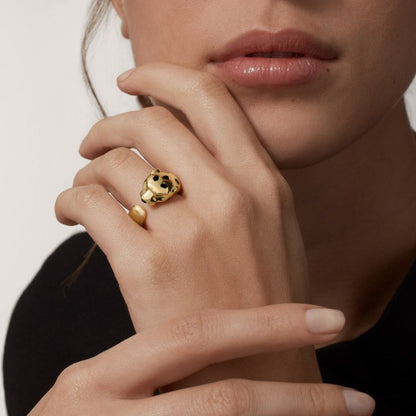 [Elite]PANTHERE SPOTTED MEDIUM RING