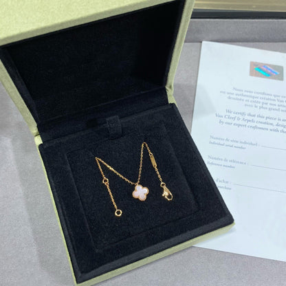 [Elite]CLOVER 9.5MM PINK MOTHER OF PEARL SINGLE FLOWER NECKLACE