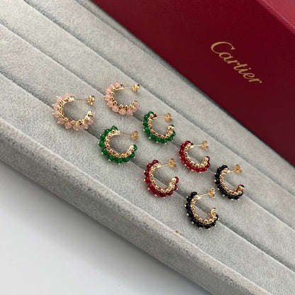 [Elite]CLASH 7.9MM AGATE CHALCEDONY EARRINGS