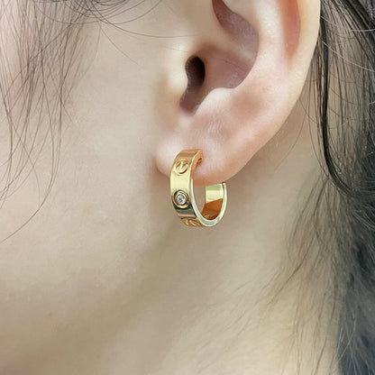 [Elite]LOVE EARRINGS 5.7MM 2 DIAMONDS