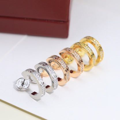 [Elite]LOVE 5.5MM DIAMOND PAVED EARRINGS