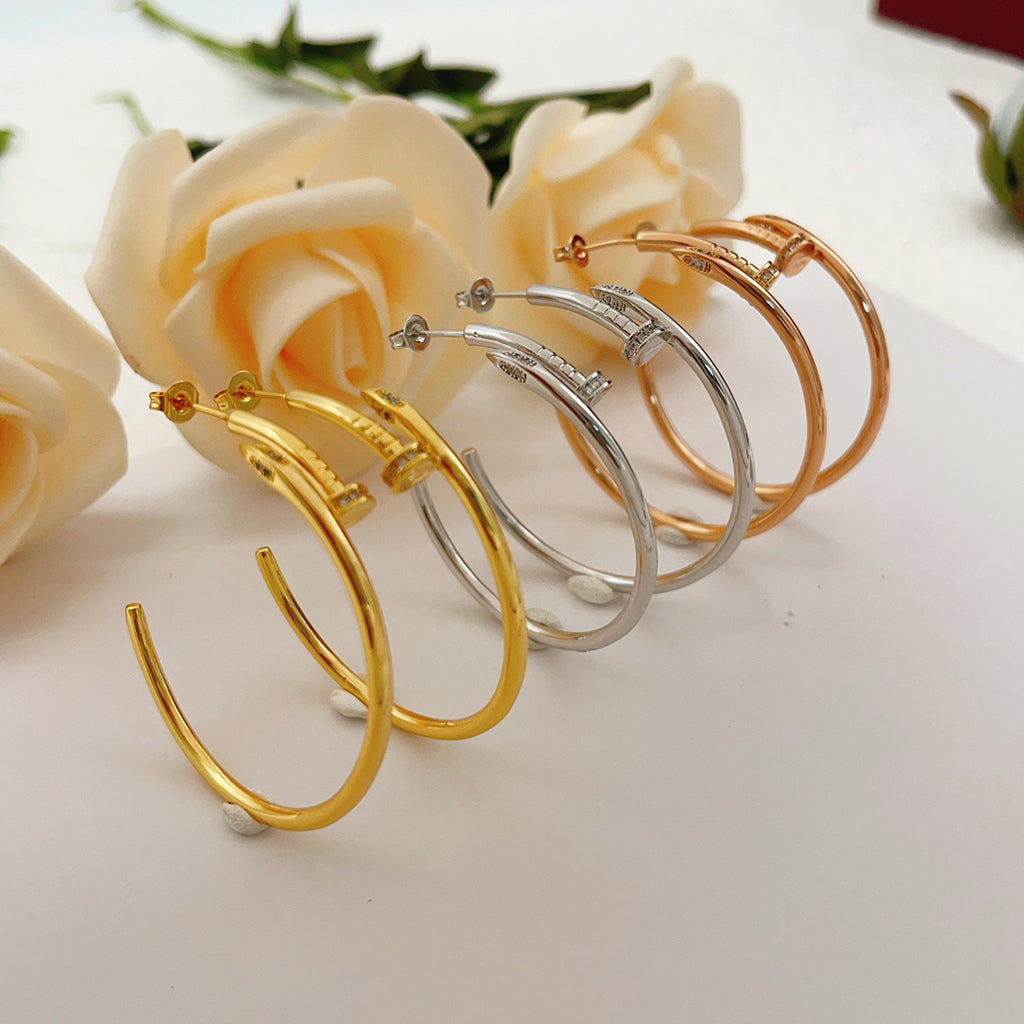 [Elite]JUSTE HALF DIAMOND LARGE EARRINGS