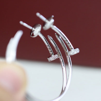 [Elite]JUSTE HALF DIAMOND LARGE EARRINGS