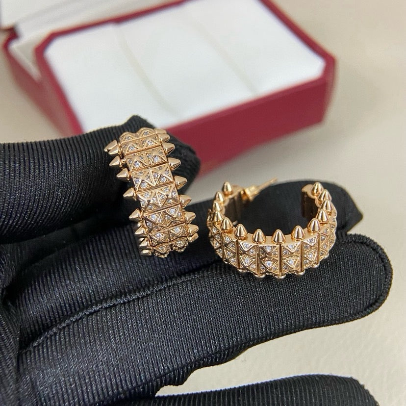 [Elite]CLASH 9.2MM FULL DIAMOND DOUBLE ROW EARRINGS