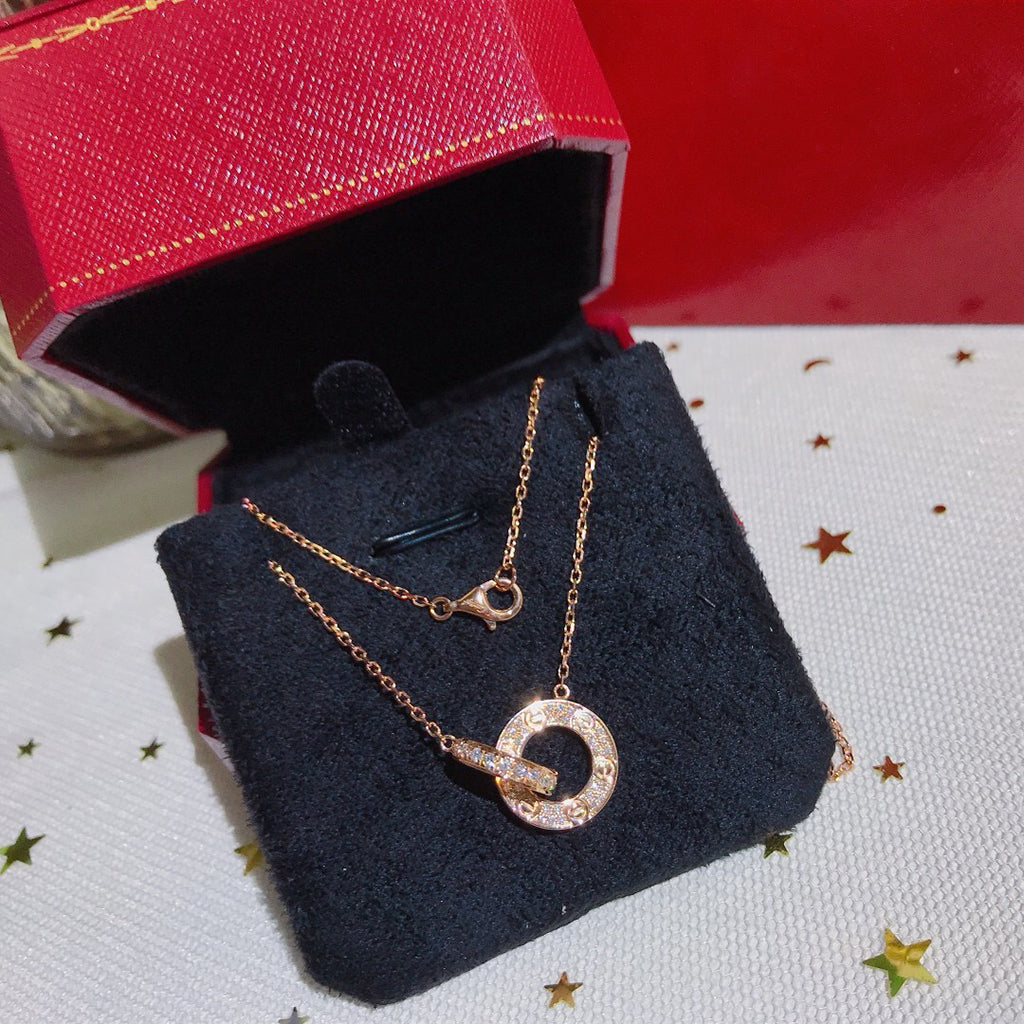 [Elite]LOVE  FULL DIAMOND PENDANT NECKLACE