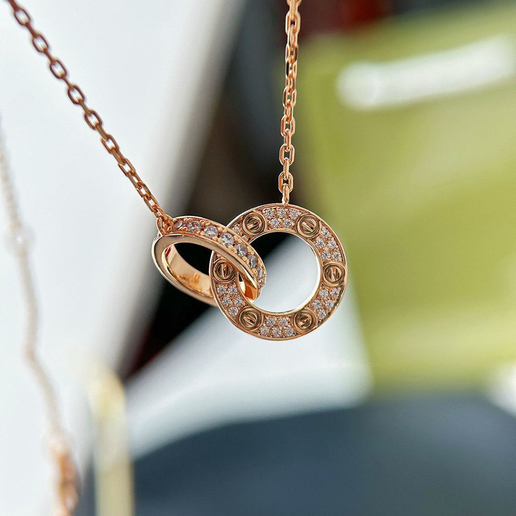 [Elite]LOVE  FULL DIAMOND PENDANT NECKLACE