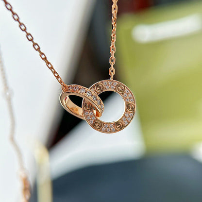 [Elite]LOVE  FULL DIAMOND PENDANT NECKLACE