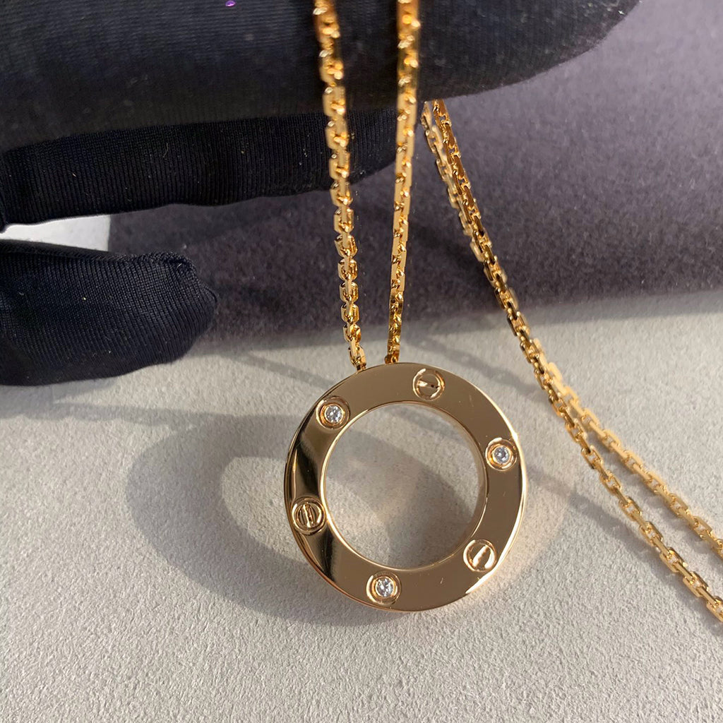 [Elite]LOVE NECKLACE 16MM 3 DIAMONDS