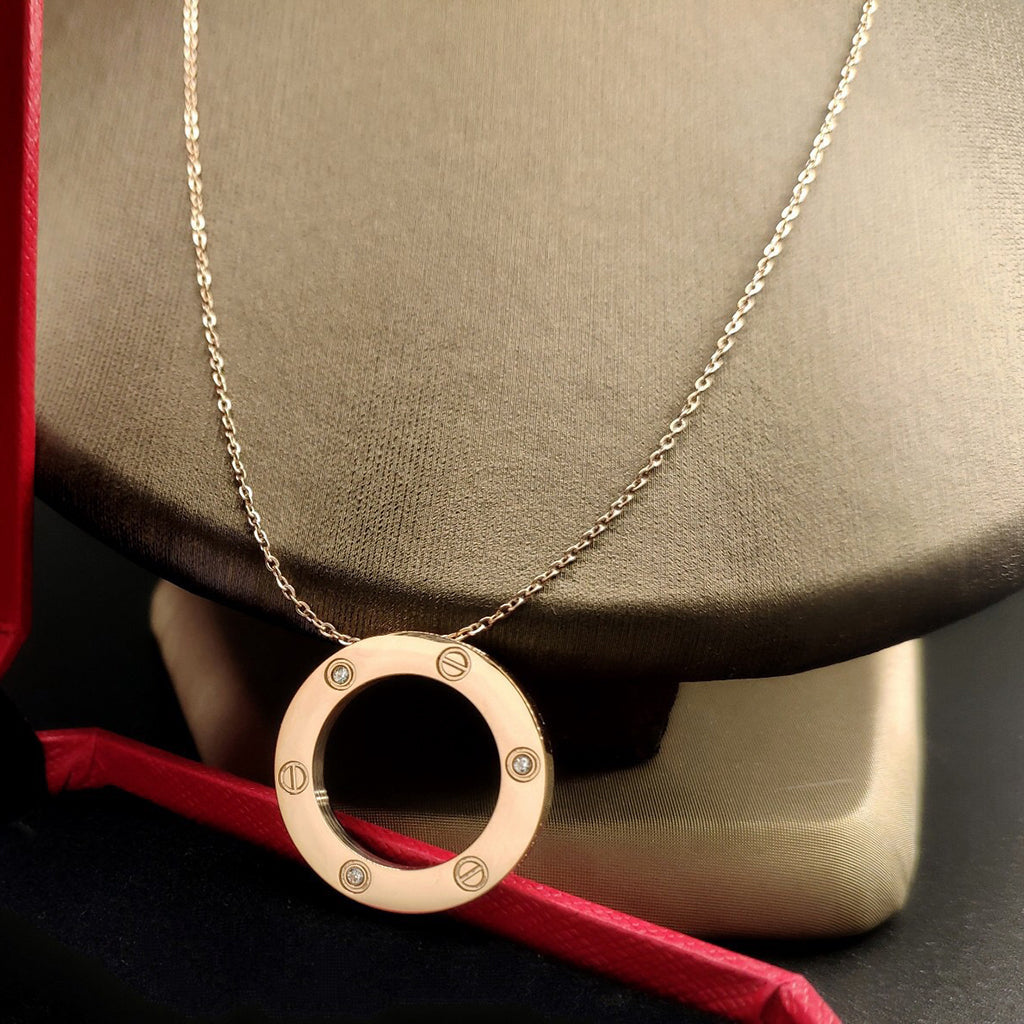 [Elite]LOVE NECKLACE 16MM 3 DIAMONDS
