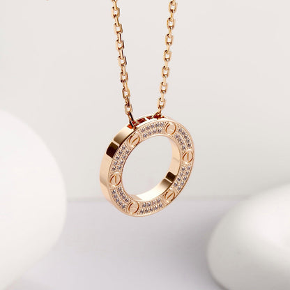 [Elite]LOVE NECKLACE 16MM  FULL DIAMOND