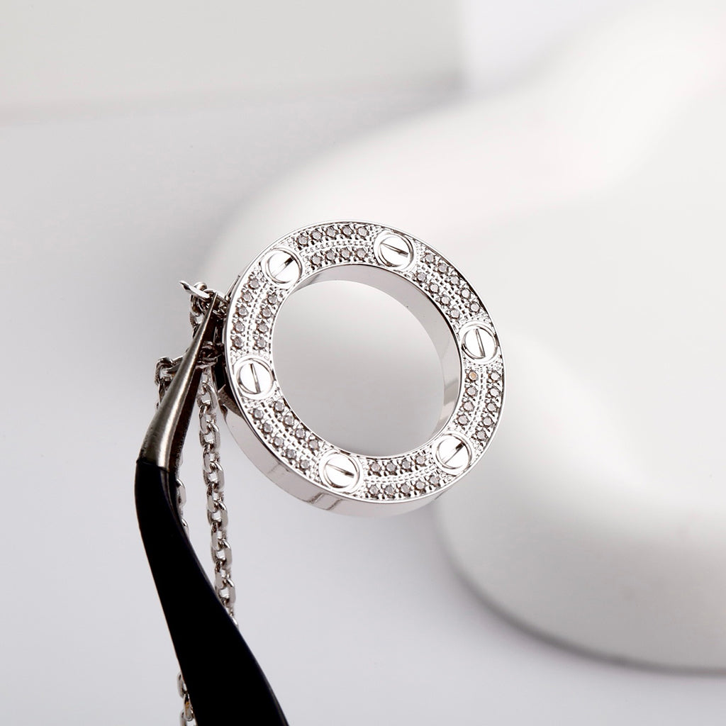 [Elite]LOVE NECKLACE 16MM  FULL DIAMOND
