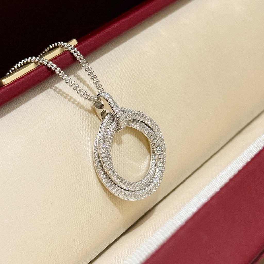 [Elite]TRINITY LARGE FULL DIAMOND  NECKLACE