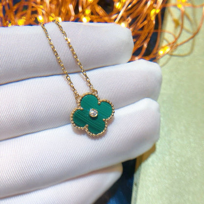[Elite]CLOVER 15MM DIAMOND TURQUOISE NECKLACE