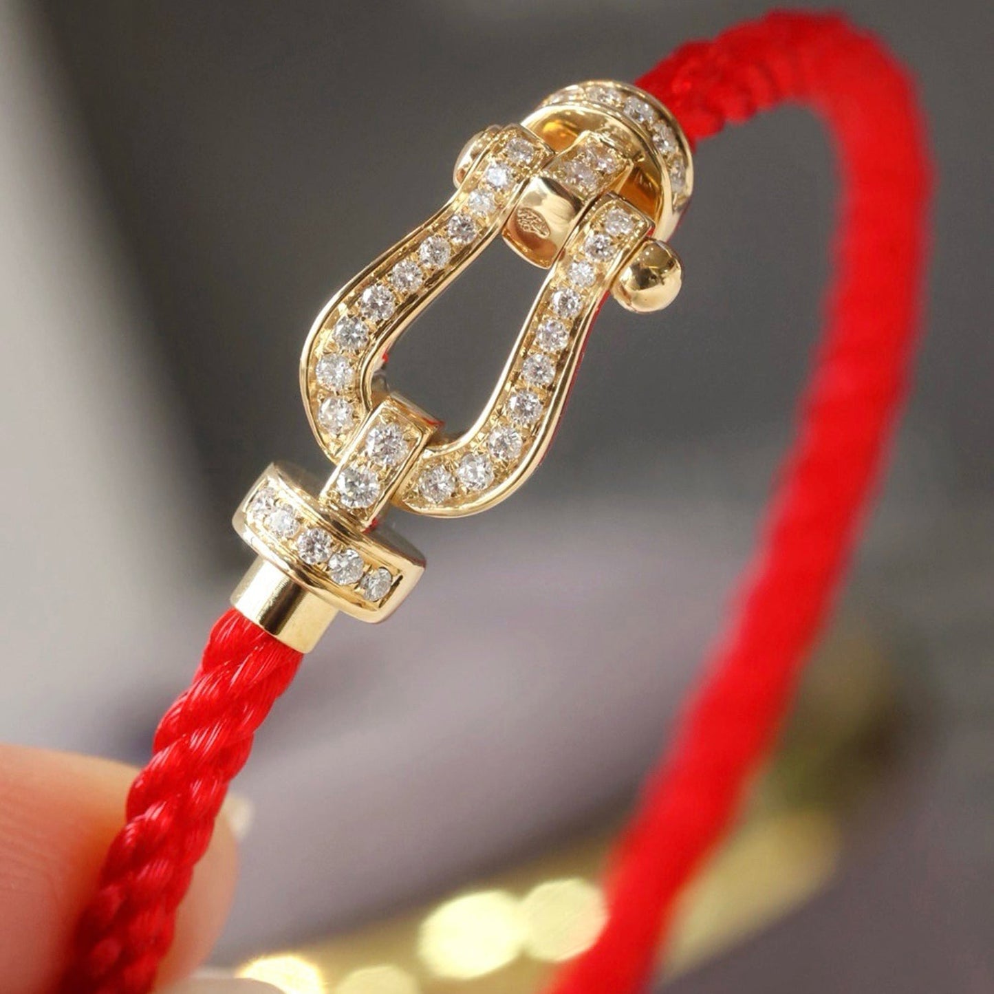 [Elite]FORCE LARGE HORSESHOE FULL DIAMOND BRACELET GOLD