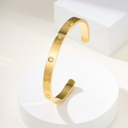 [Elite]LOVE BRACELET 6.1MM 1 DIAMOND OPEN CUFF