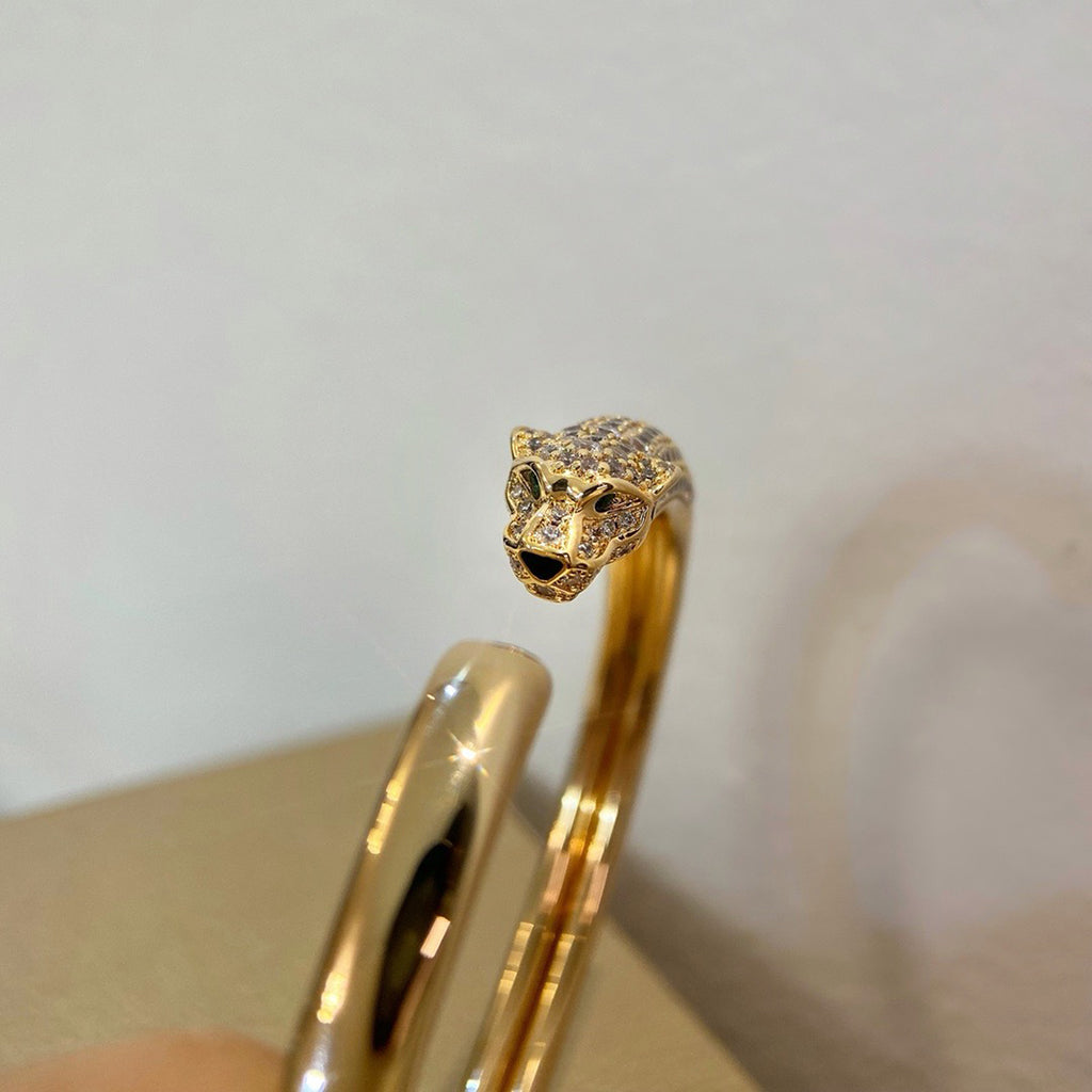 [Elite]PANTHERE HALF DIAMOND OPEN BRACELET