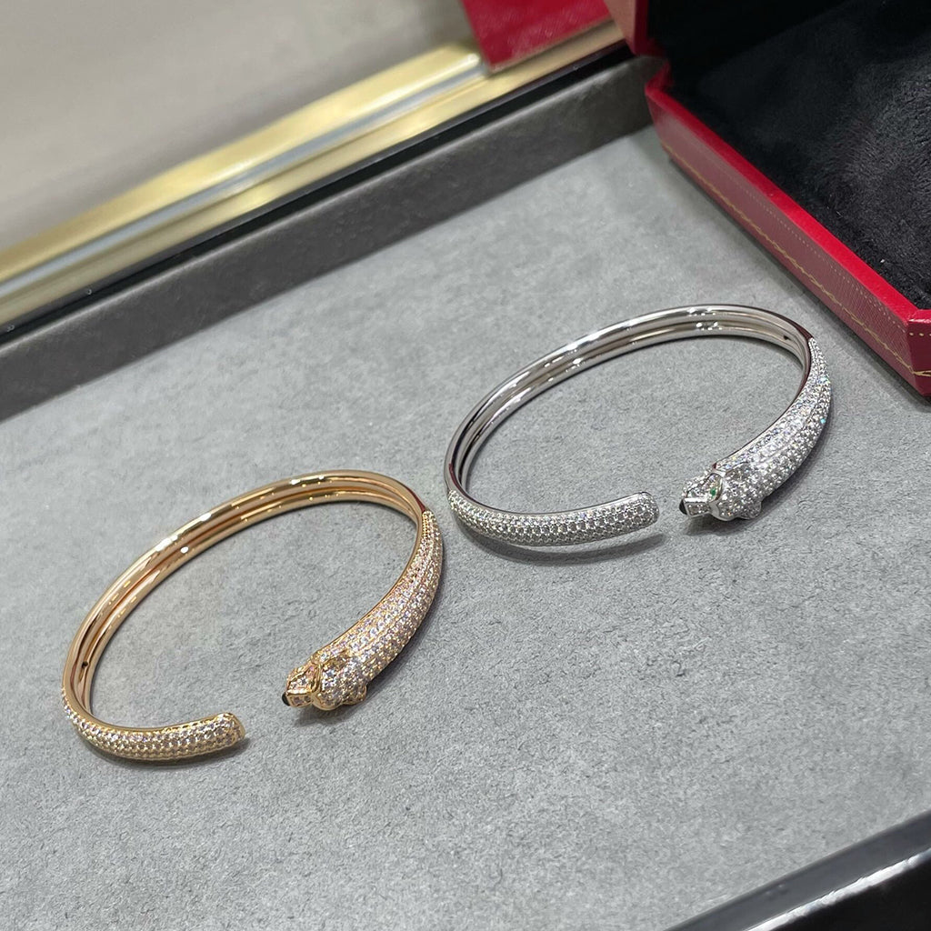 [Elite]PANTHERE FULL DIAMOND OPEN BRACELET