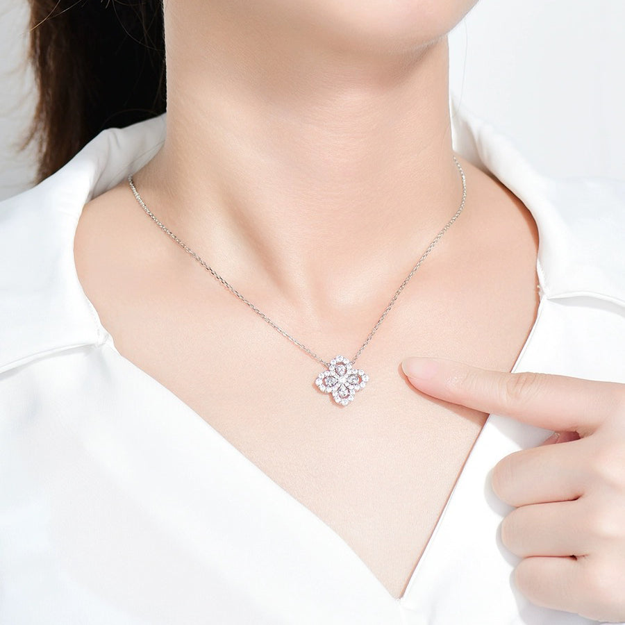 [Elite]LOOP NECKLACE FULL MOTIF DIAMOND 16MM MULTIPLE COLORS