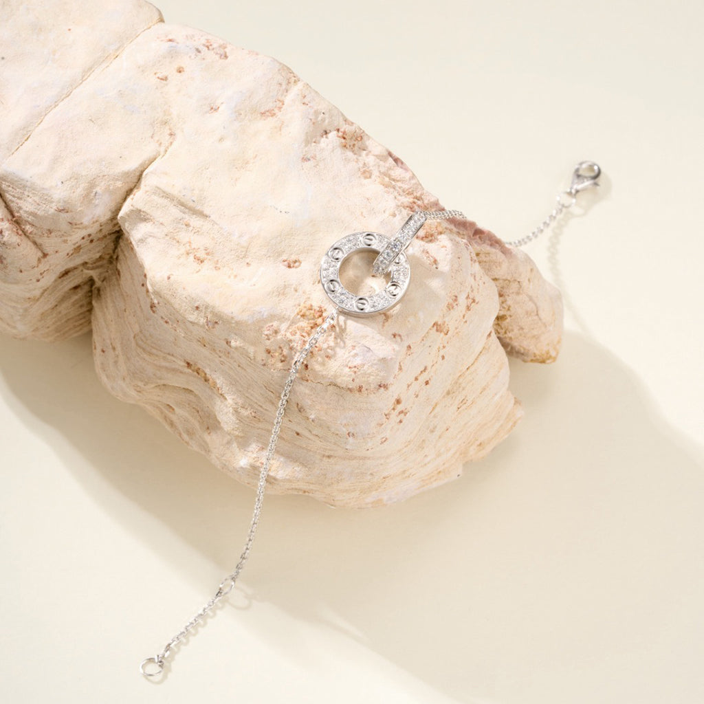 [Elite]LOVE DOUBLE RING FULL DIAMOND BRACELET