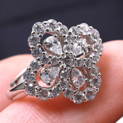 [Elite]LOOP RING FULL MOTIF DIAMOND 16MM SILVE