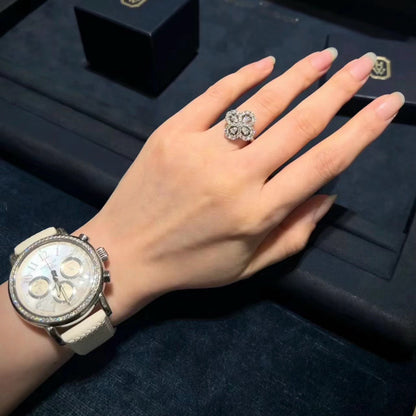[Elite]LOOP RING FULL MOTIF DIAMOND 16MM SILVE