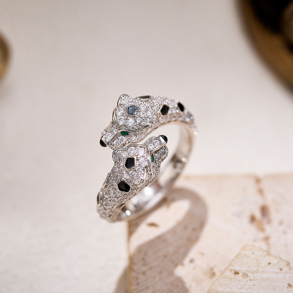 [Elite]PANTHERE DOUBLE HEADED FULL DIAMOND  RING