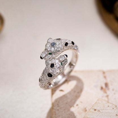 [Elite]PANTHERE DOUBLE HEADED FULL DIAMOND  RING