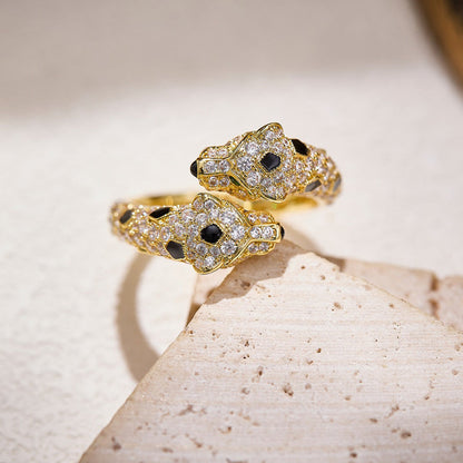 [Elite]PANTHERE DOUBLE HEADED FULL DIAMOND  RING