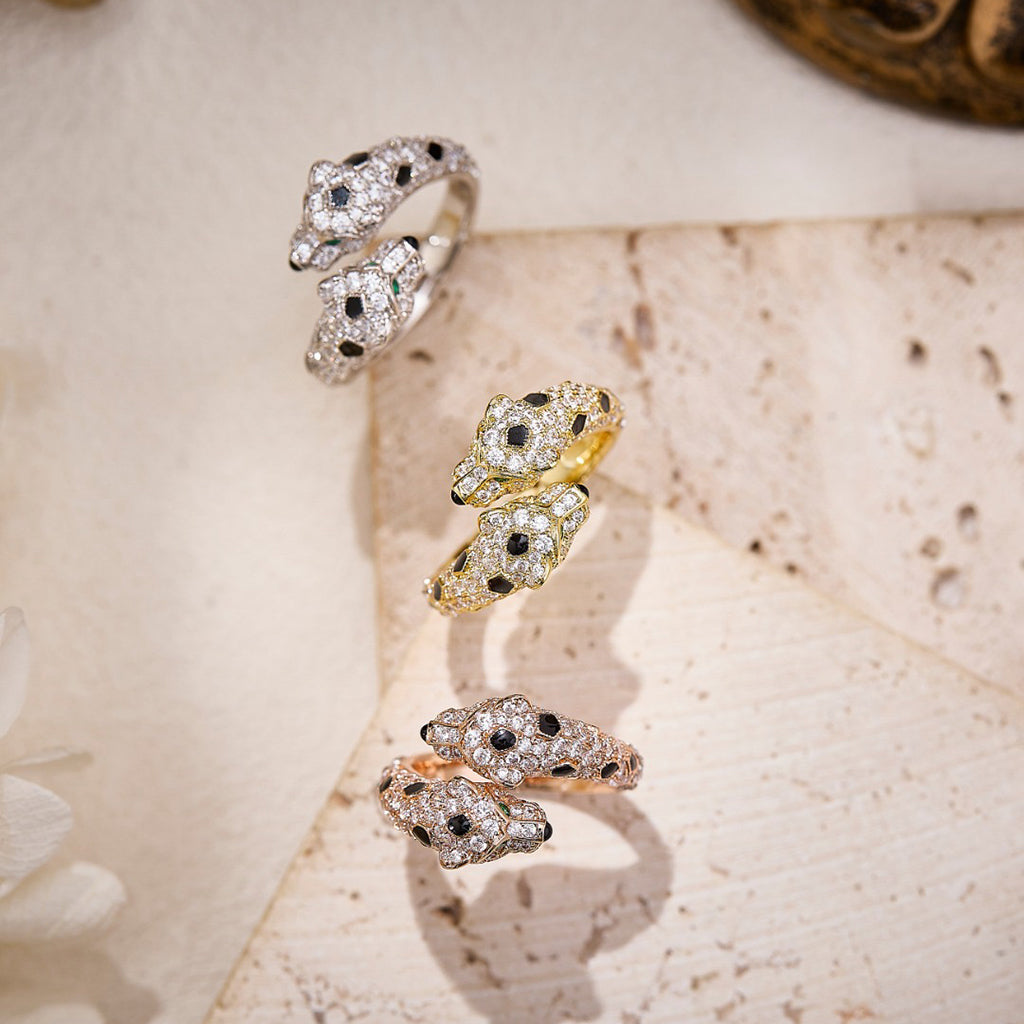 [Elite]PANTHERE DOUBLE HEADED FULL DIAMOND  RING