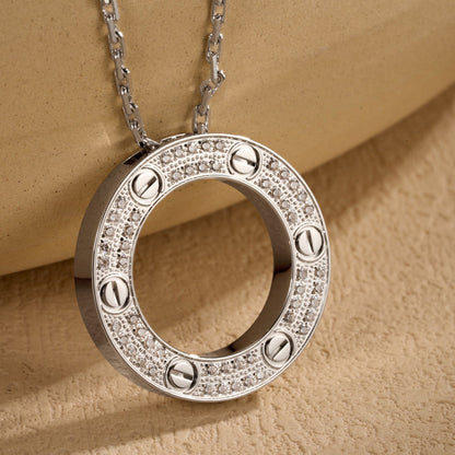 [Elite]LOVE NECKLACE 16MM  FULL DIAMOND