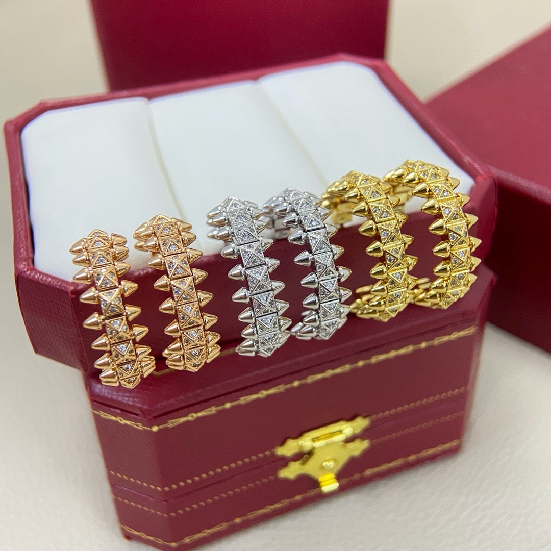 [Elite]CLASH 6.4MM FULL DIAMOND SMALL EARRINGS