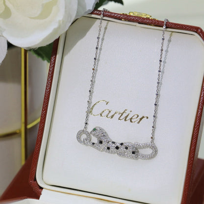 [Elite]PANTHERE PAVED DIAMOND NECKLACE